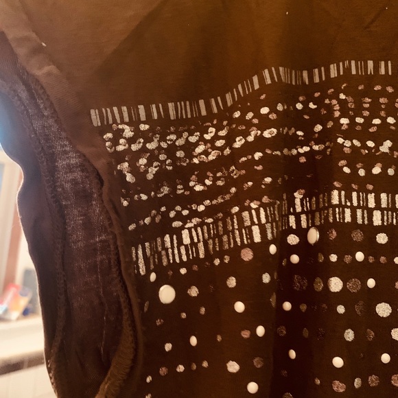 Apt 9 top XL olive with glitter details cap sleeve worn once rayon spandex - Picture 5 of 5